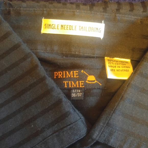 Nice Black Prime Time French Cuff Dress Shirt - Picture 2 of 2
